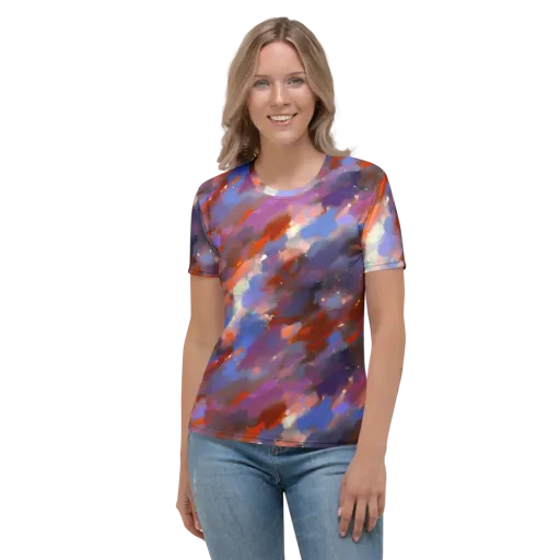 Celestial Brushstroke on a Women's Crew Neck T-Shirt