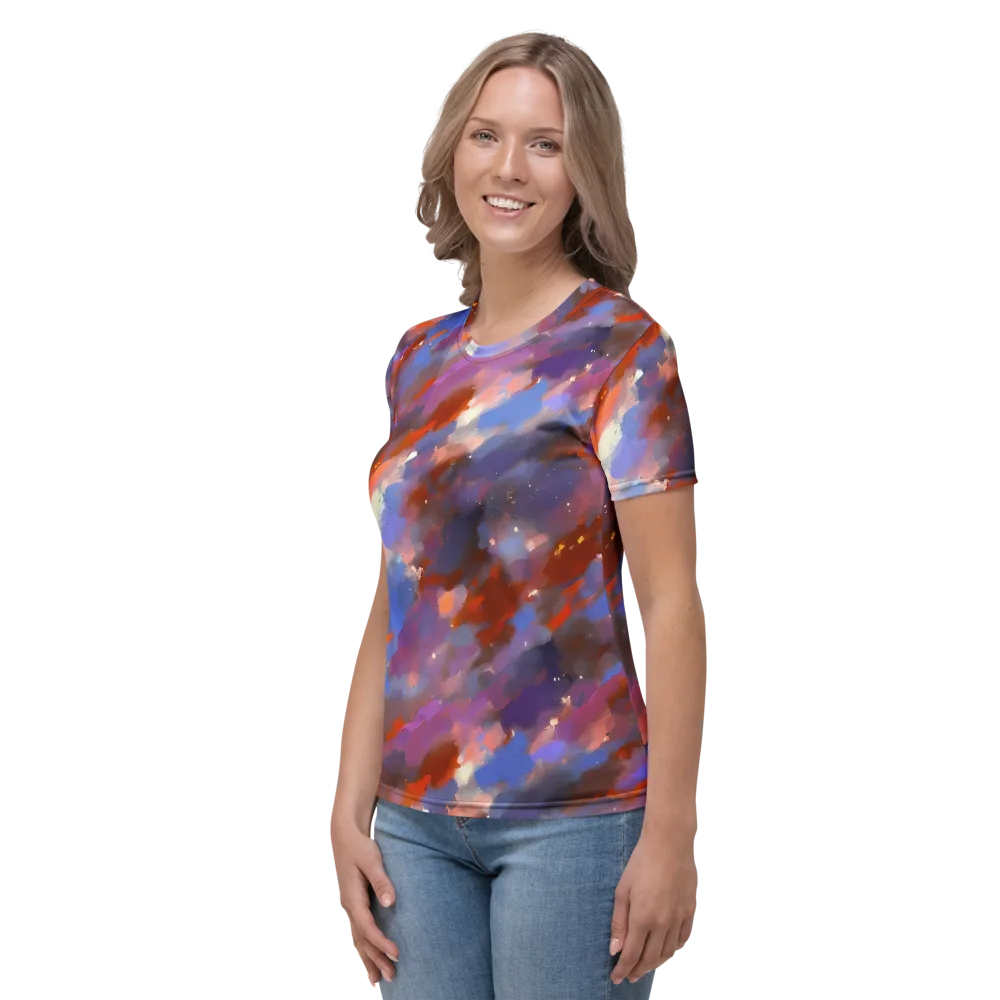 Celestial Brushstroke on Women's Crew Neck T-Shirt — Left