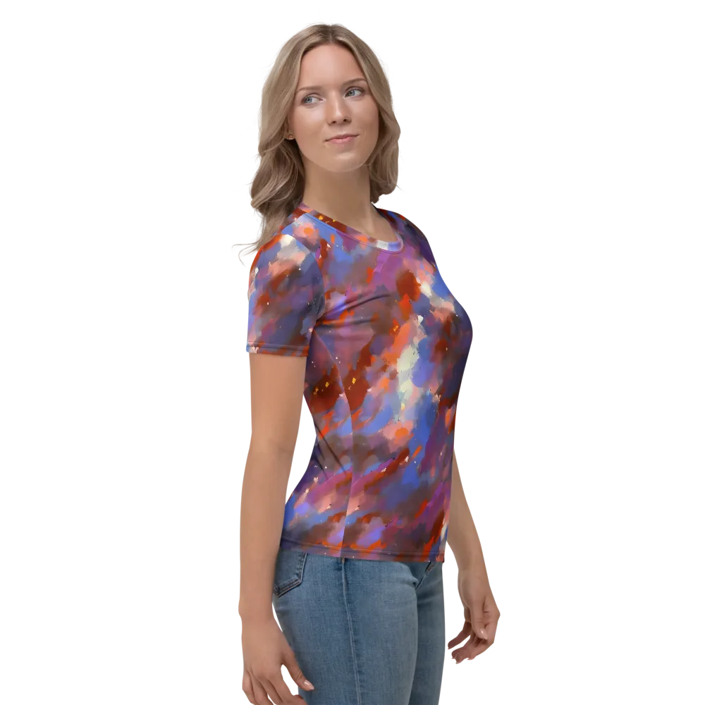 Celestial Brushstroke on Women's Crew Neck T-Shirt — Right