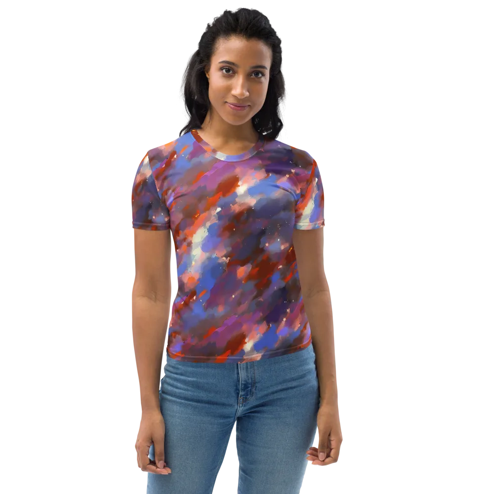 Celestial Brushstroke on Women's Crew Neck T-Shirt — Front