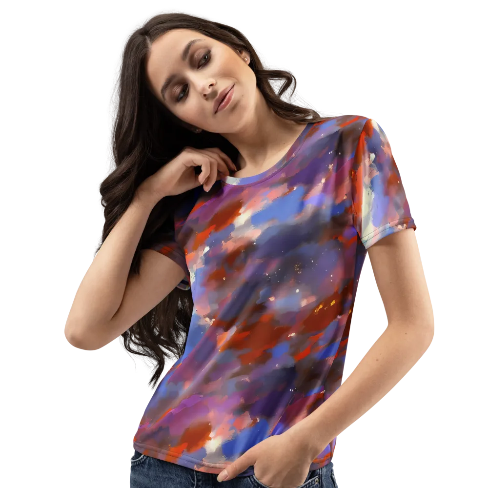 Celestial Brushstroke on Women's Crew Neck T-Shirt — Left Front