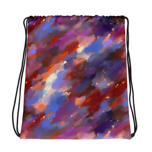 Celestial Brushstroke on a Drawstring Bag