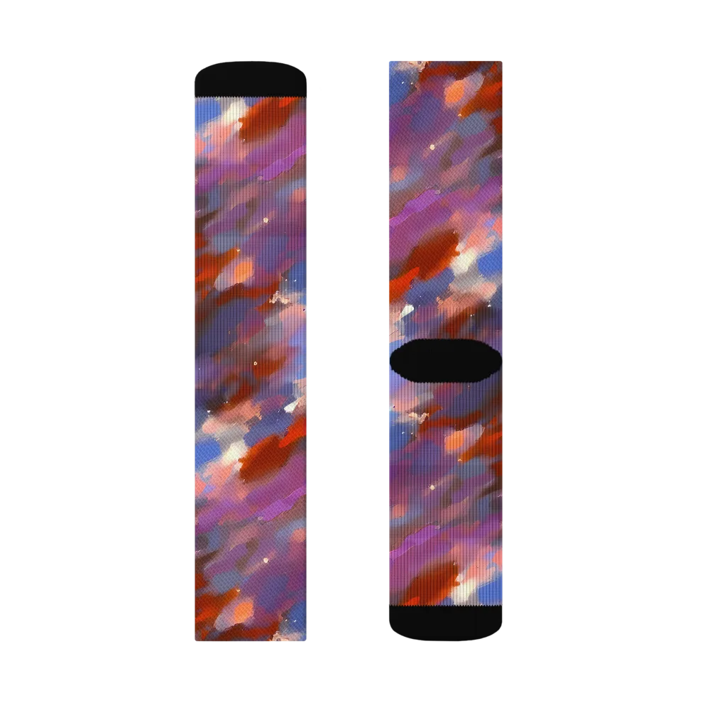 Celestial Brushstroke on Socks — Left Sock