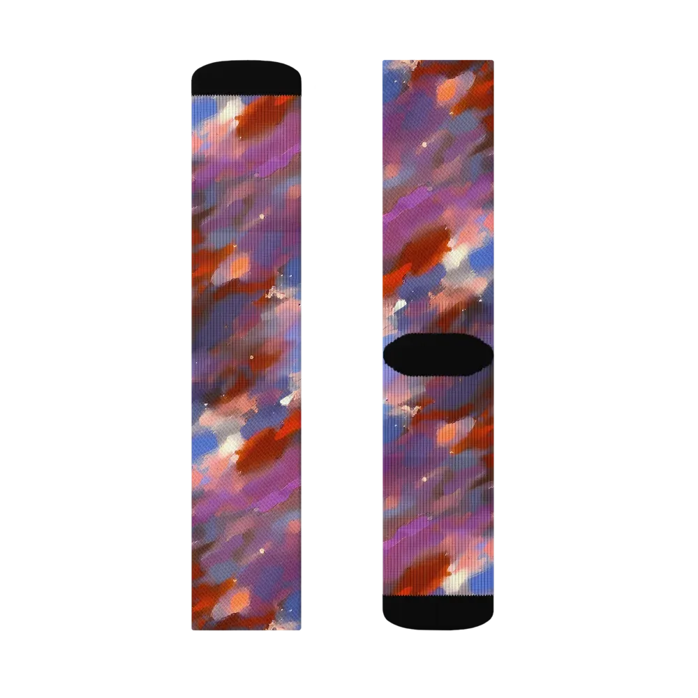 Celestial Brushstroke on Socks — Right Sock