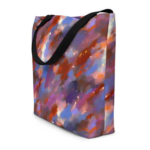 Celestial Brushstroke on a Large Tote Bag W/ Pocket