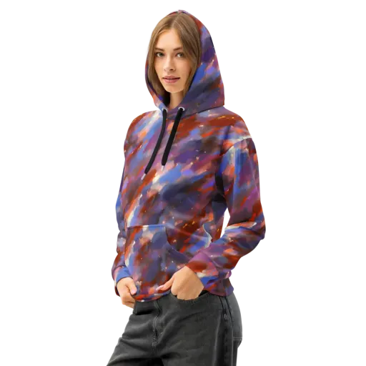 Celestial Brushstroke on a Cotton Hoodie