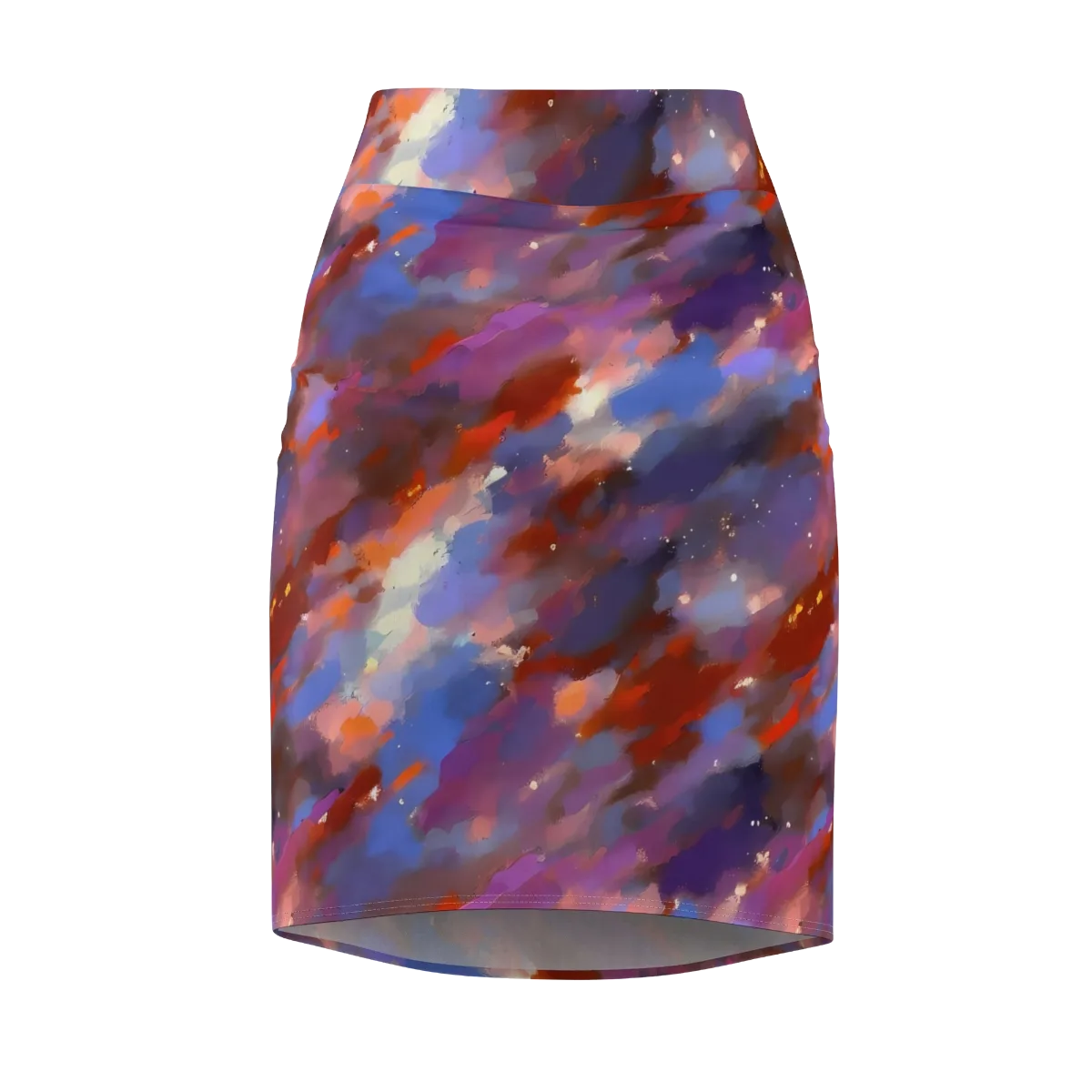 Celestial Brushstroke on Pencil Skirt — Front