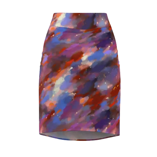 Celestial Brushstroke on a Pencil Skirt