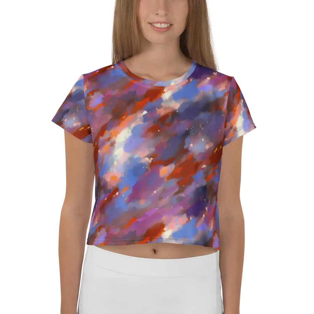 Celestial Brushstroke on Crop Tee — Front