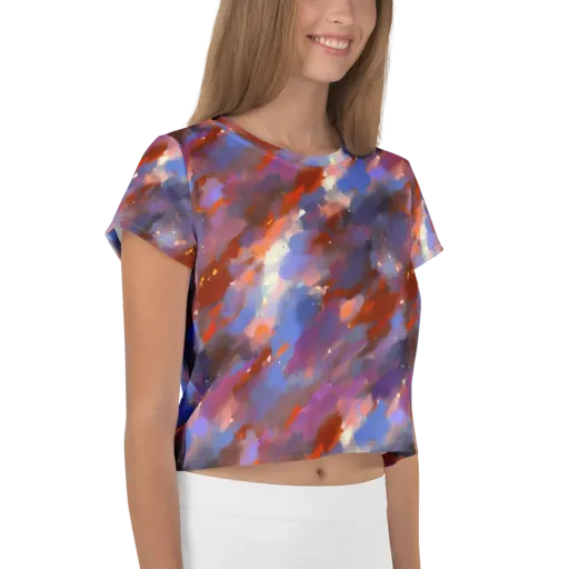 Celestial Brushstroke on a Crop Tee
