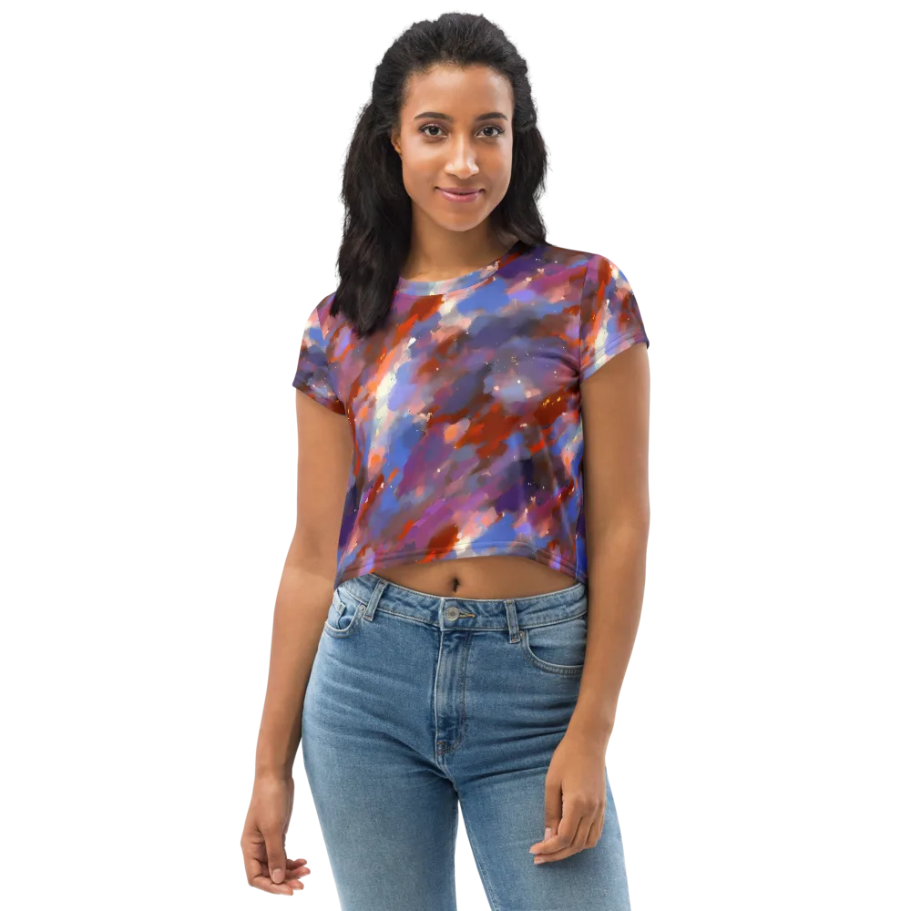 Celestial Brushstroke on Crop Tee — Front