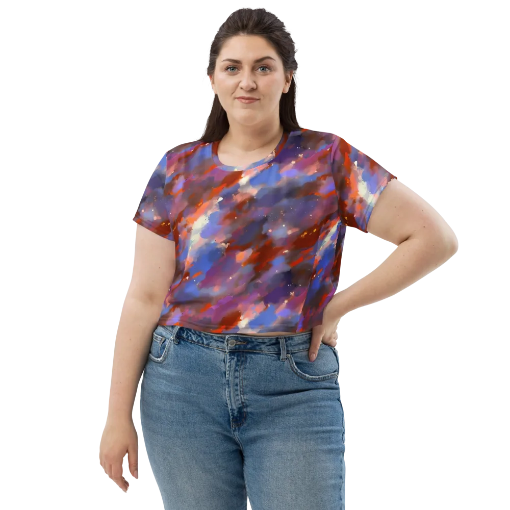Celestial Brushstroke on Crop Tee — Front