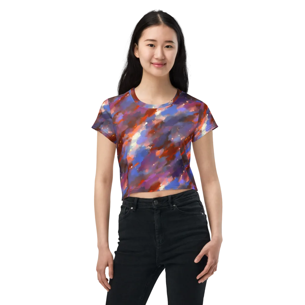 Celestial Brushstroke on Crop Tee — Front
