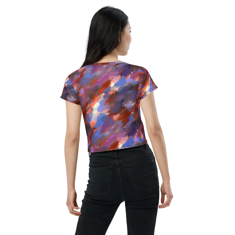 Celestial Brushstroke on Crop Tee — Back