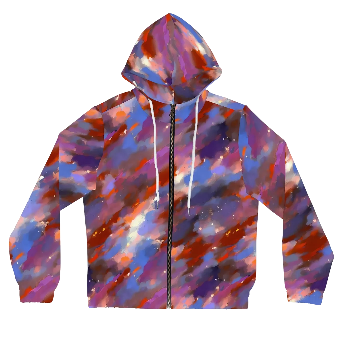 Celestial Brushstroke on Women's Full-Zip Hoodie — Front
