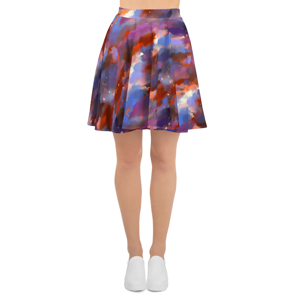 Celestial Brushstroke on Skater Skirt — Front