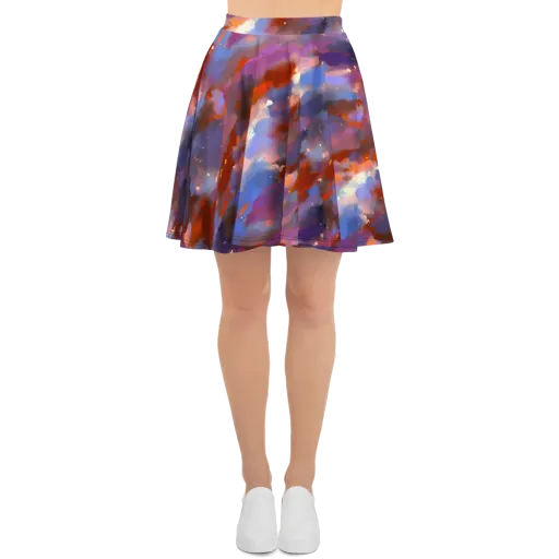 Celestial Brushstroke on a Skater Skirt