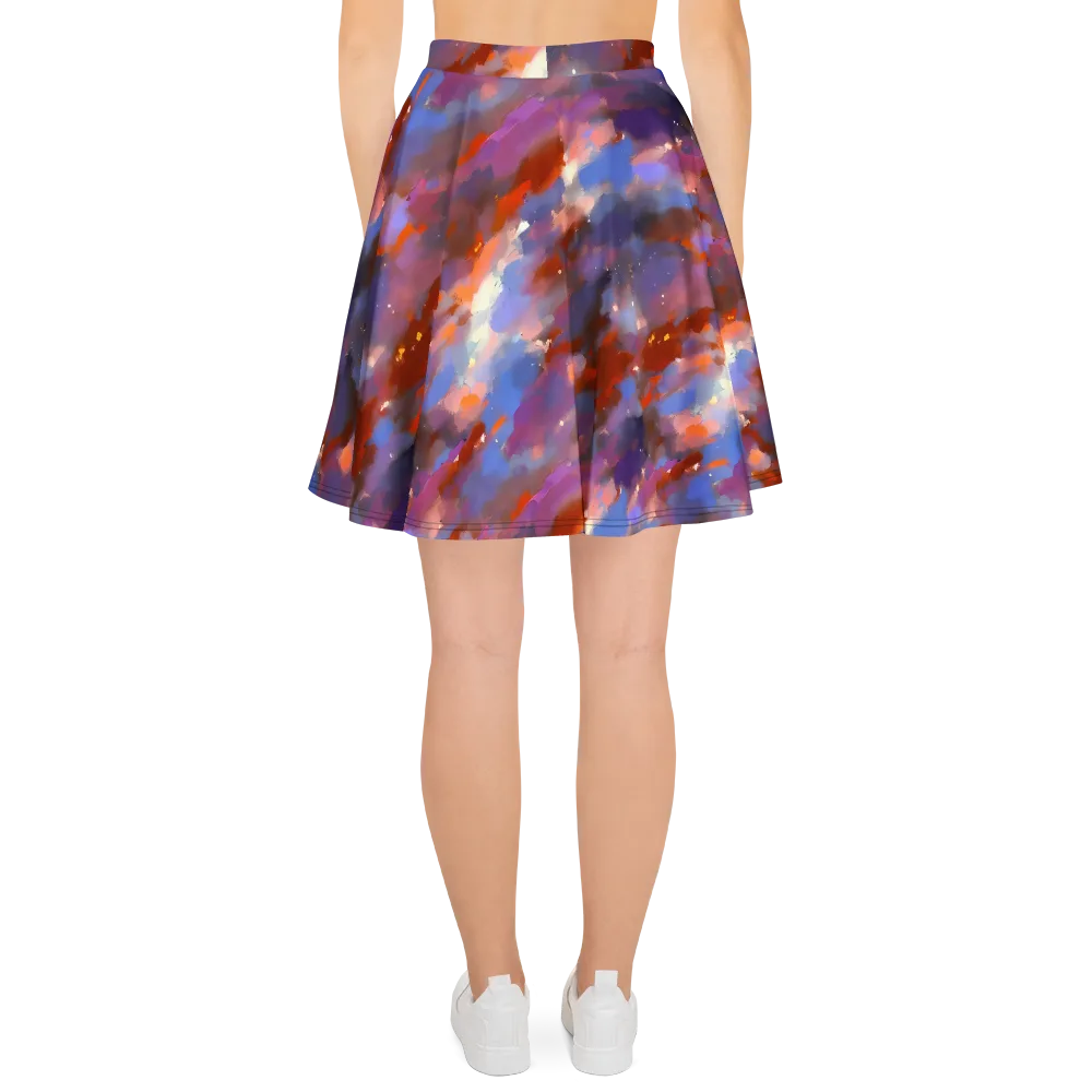 Celestial Brushstroke on Skater Skirt — Back