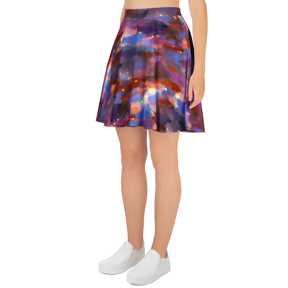 Celestial Brushstroke on Skater Skirt — Left