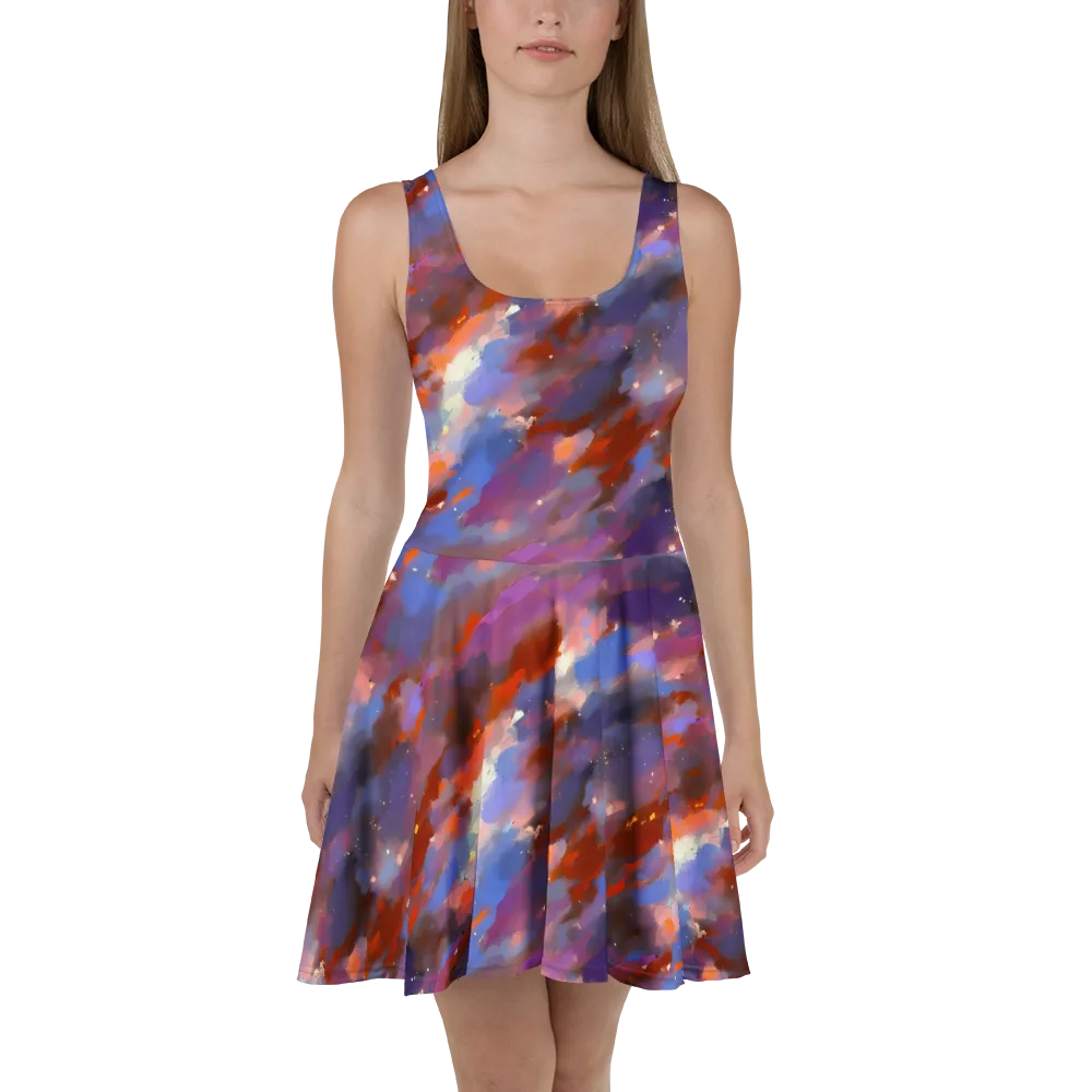 Celestial Brushstroke on Skater Dress — Front