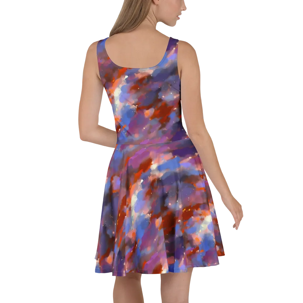 Celestial Brushstroke on Skater Dress — Back