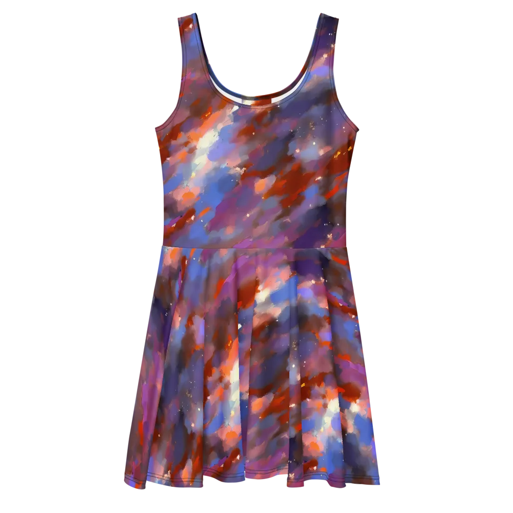 Celestial Brushstroke on Skater Dress — Front