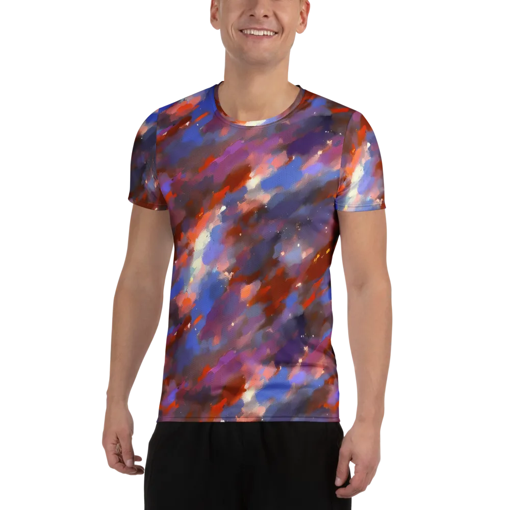 Celestial Brushstroke on Men's Athletic T-Shirt — Front
