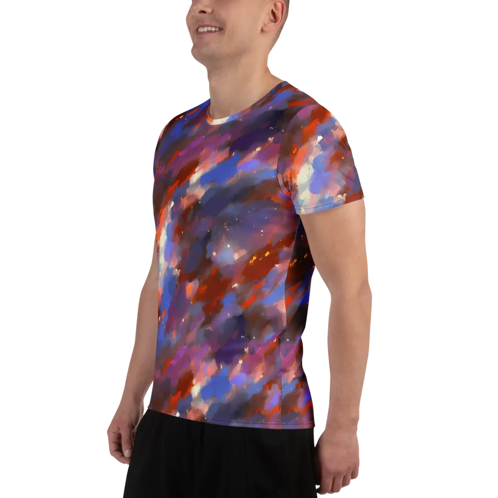 Celestial Brushstroke on Men's Athletic T-Shirt — Left