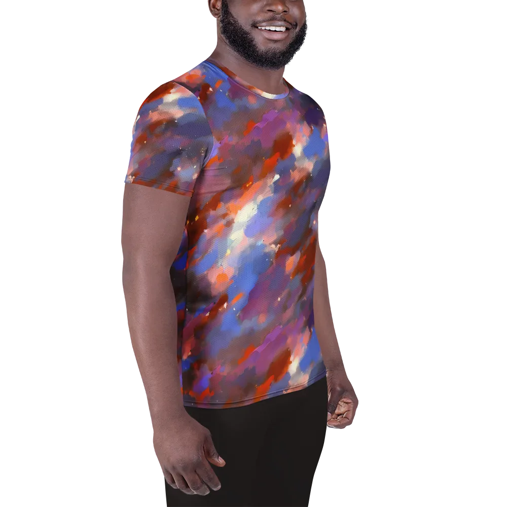 Celestial Brushstroke on Men's Athletic T-Shirt — Right