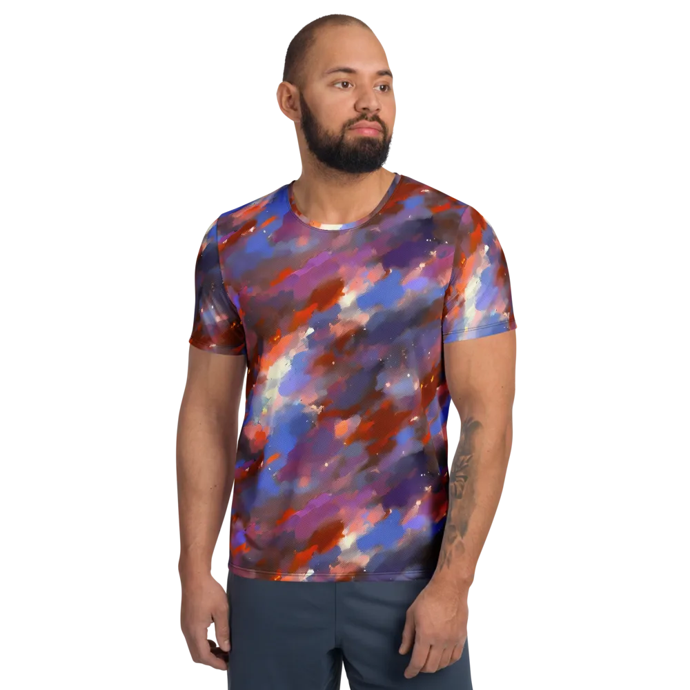 Celestial Brushstroke on Men's Athletic T-Shirt — Front