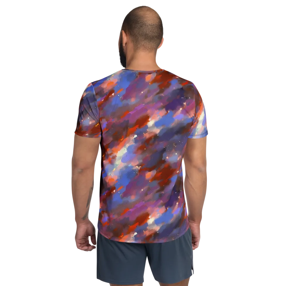 Celestial Brushstroke on Men's Athletic T-Shirt — Back