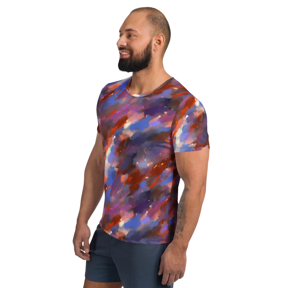Celestial Brushstroke on Men's Athletic T-Shirt — Left