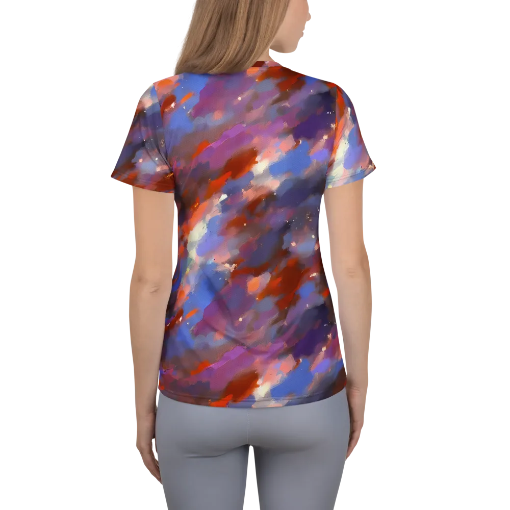 Celestial Brushstroke on Women's Athletic T-Shirt — Back