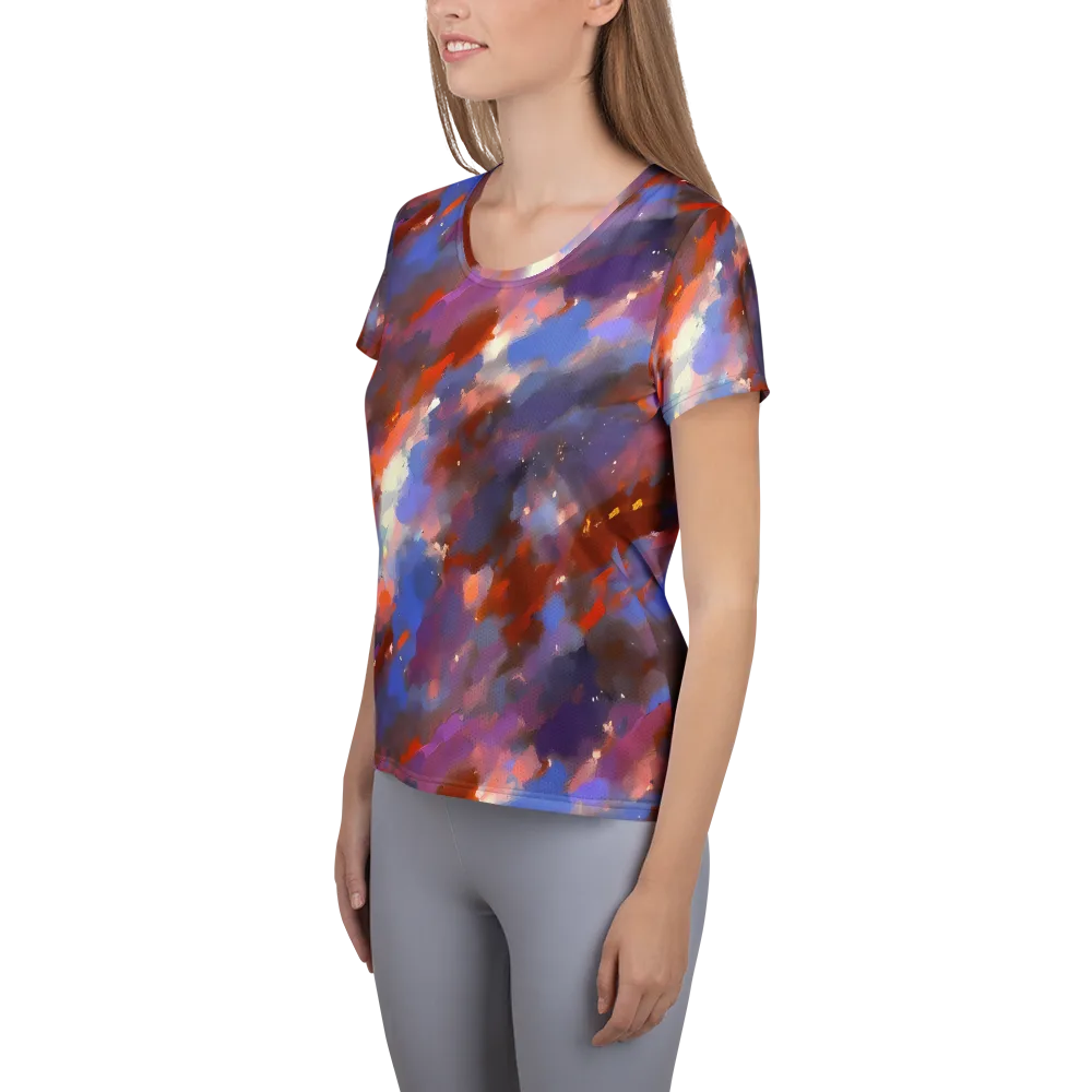 Celestial Brushstroke on Women's Athletic T-Shirt — Left