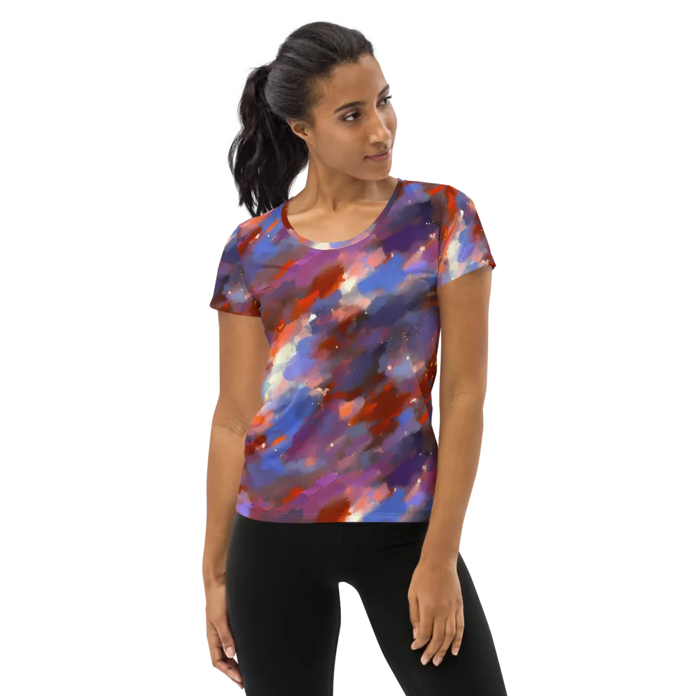 Celestial Brushstroke on Women's Athletic T-Shirt — Front