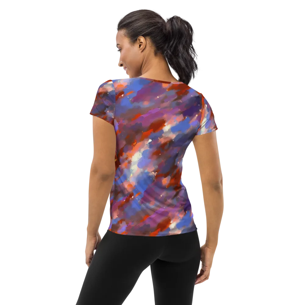 Celestial Brushstroke on Women's Athletic T-Shirt — Back
