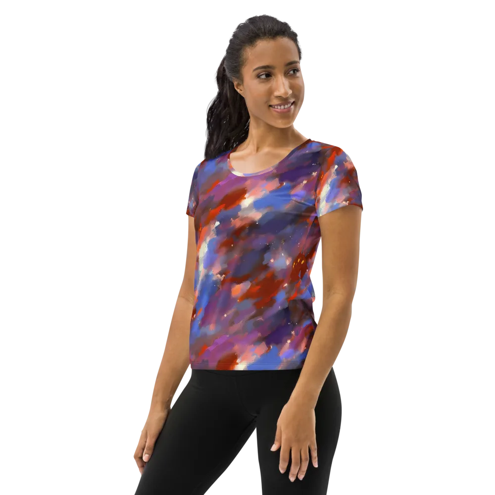 Celestial Brushstroke on Women's Athletic T-Shirt — Left