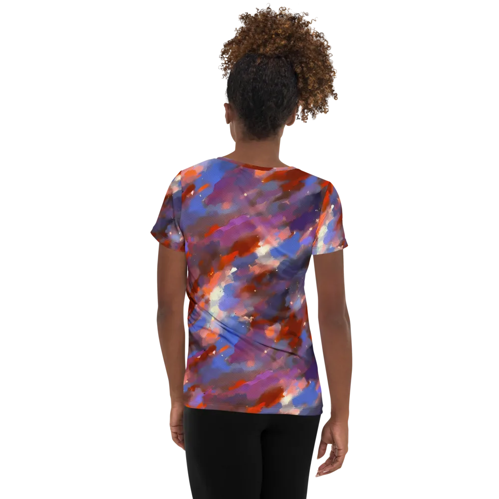 Celestial Brushstroke on Women's Athletic T-Shirt — Back