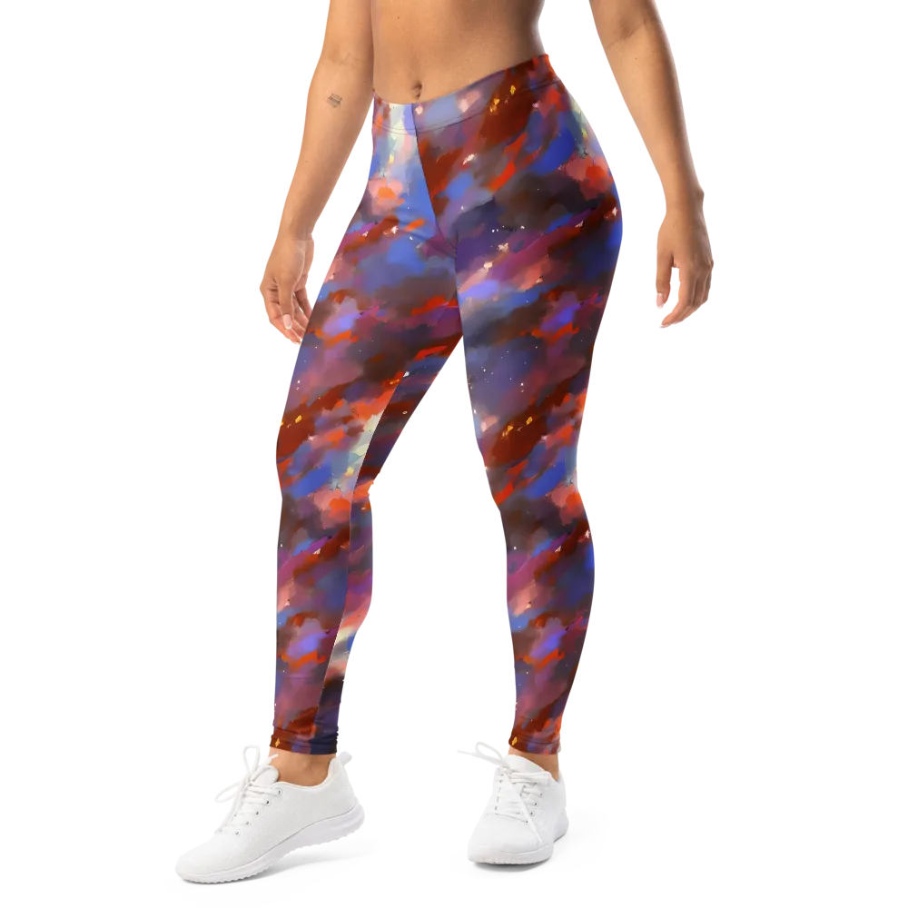 Celestial Brushstroke on Leggings — Left Front