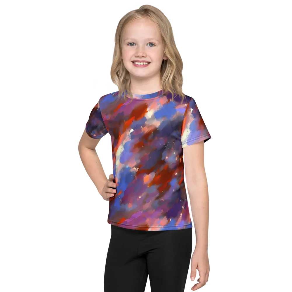 Celestial Brushstroke on Kids Crew Neck T-Shirt — Front