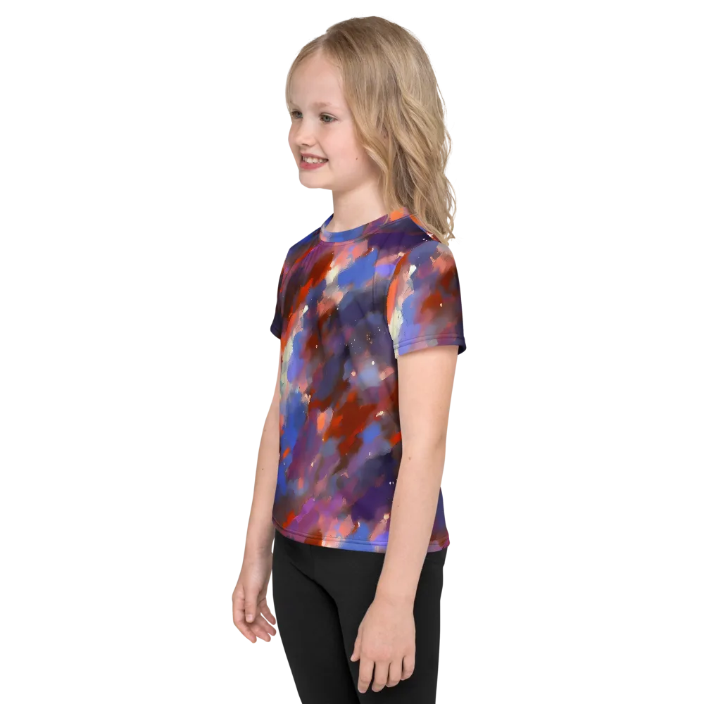 Celestial Brushstroke on Kids Crew Neck T-Shirt — Left