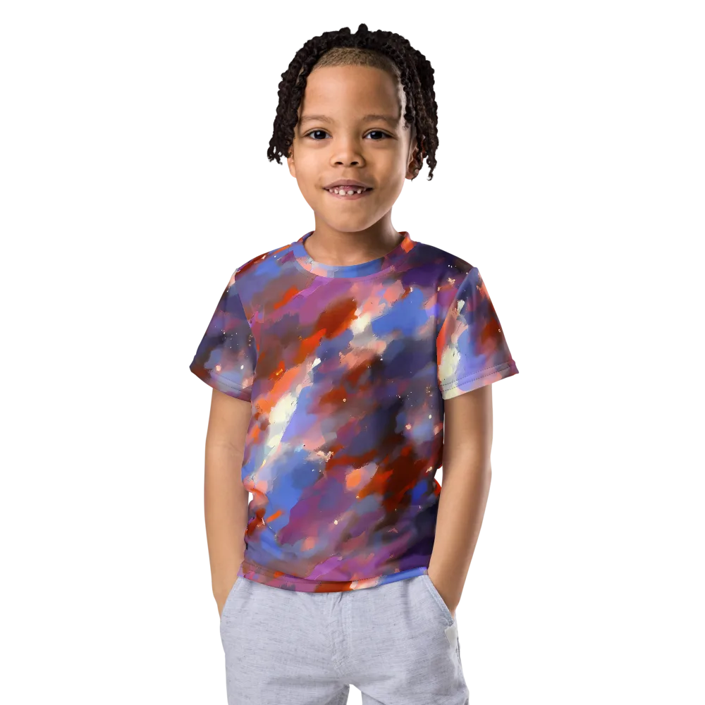 Celestial Brushstroke on Kids Crew Neck T-Shirt — Front