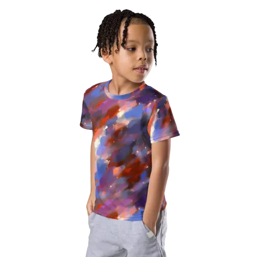 Celestial Brushstroke on a Kids Crew Neck T-Shirt