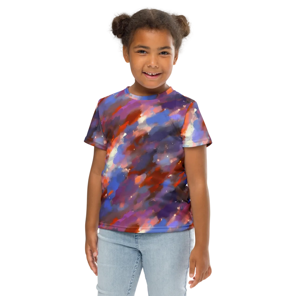 Celestial Brushstroke on Kids Crew Neck T-Shirt — Front
