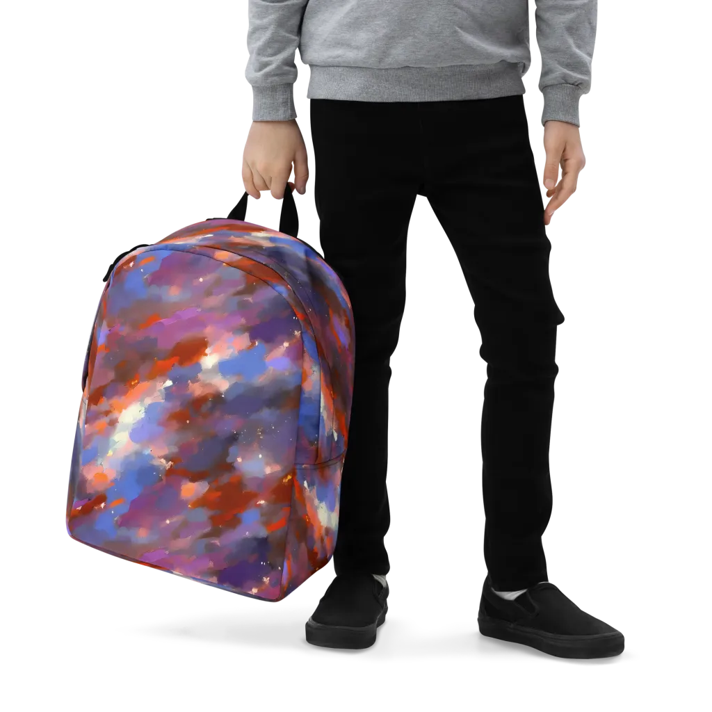 Celestial Brushstroke on Minimalist Backpack — Zoomed-in