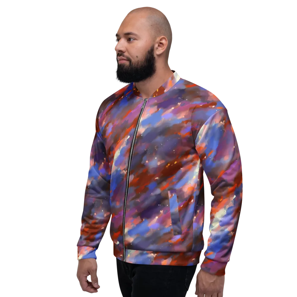 Celestial Brushstroke on Bomber Jacket — Left