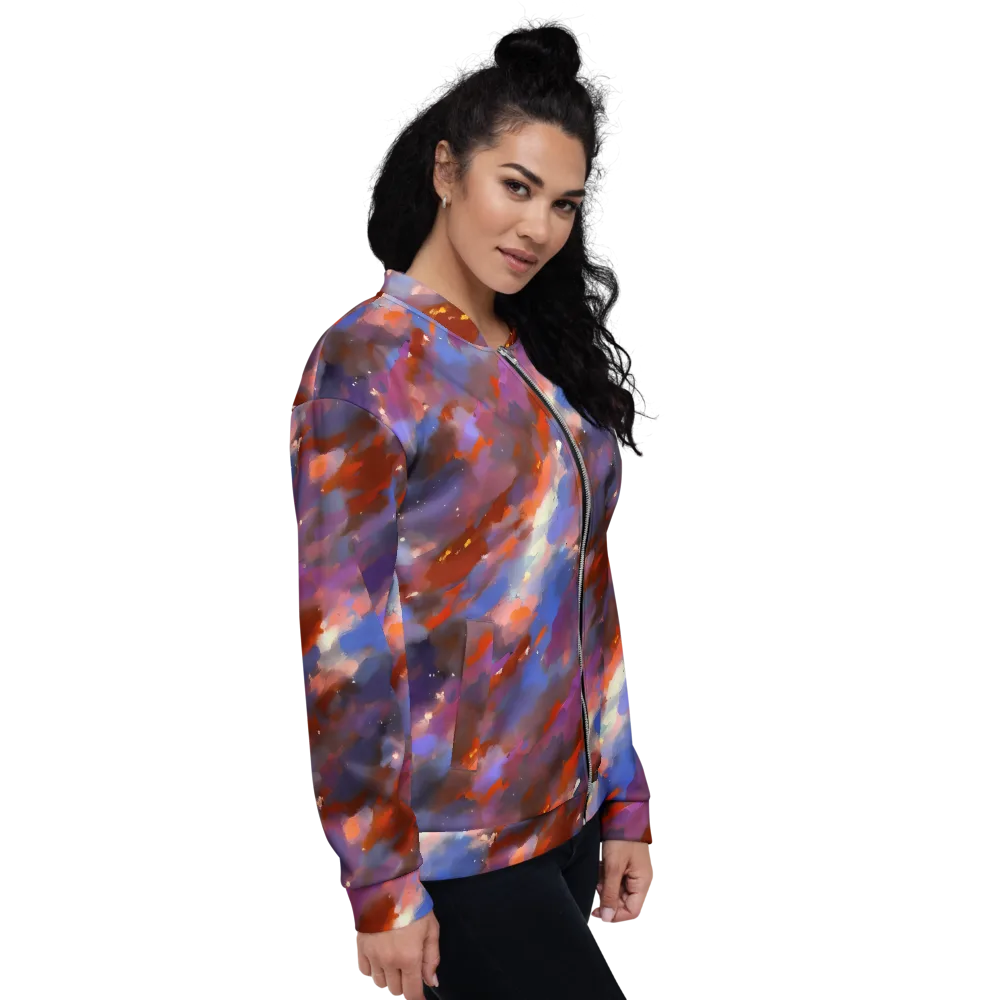 Celestial Brushstroke on Bomber Jacket — Right