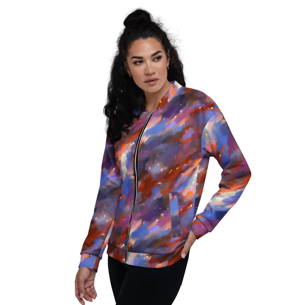 Celestial Brushstroke on Bomber Jacket — Left