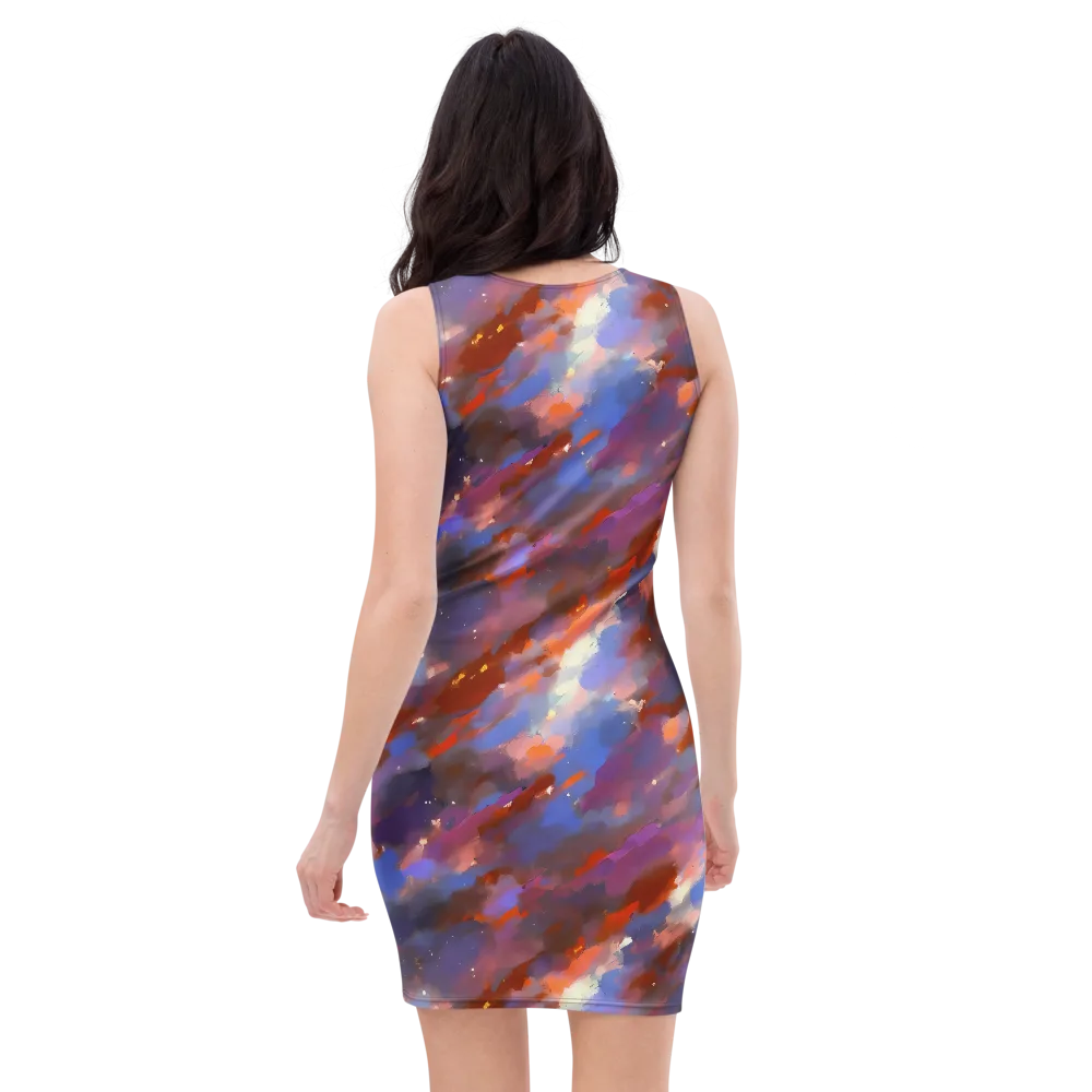 Celestial Brushstroke on Bodycon Dress — Back