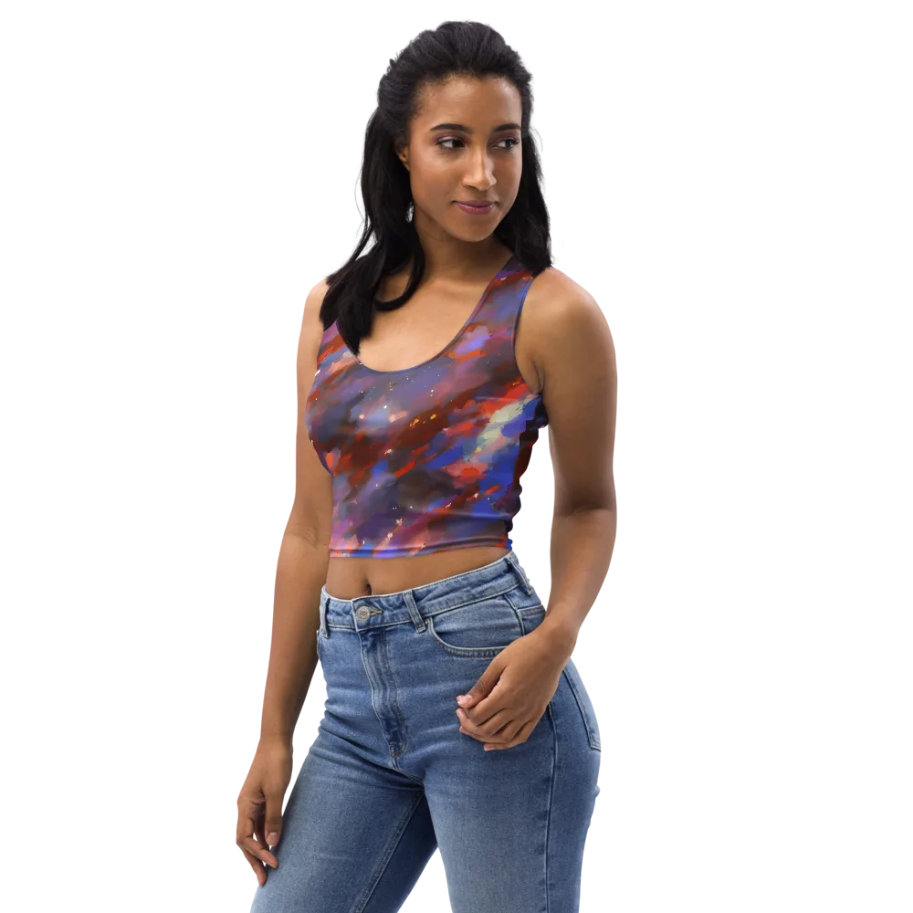 Celestial Brushstroke on Crop Top — Left Front